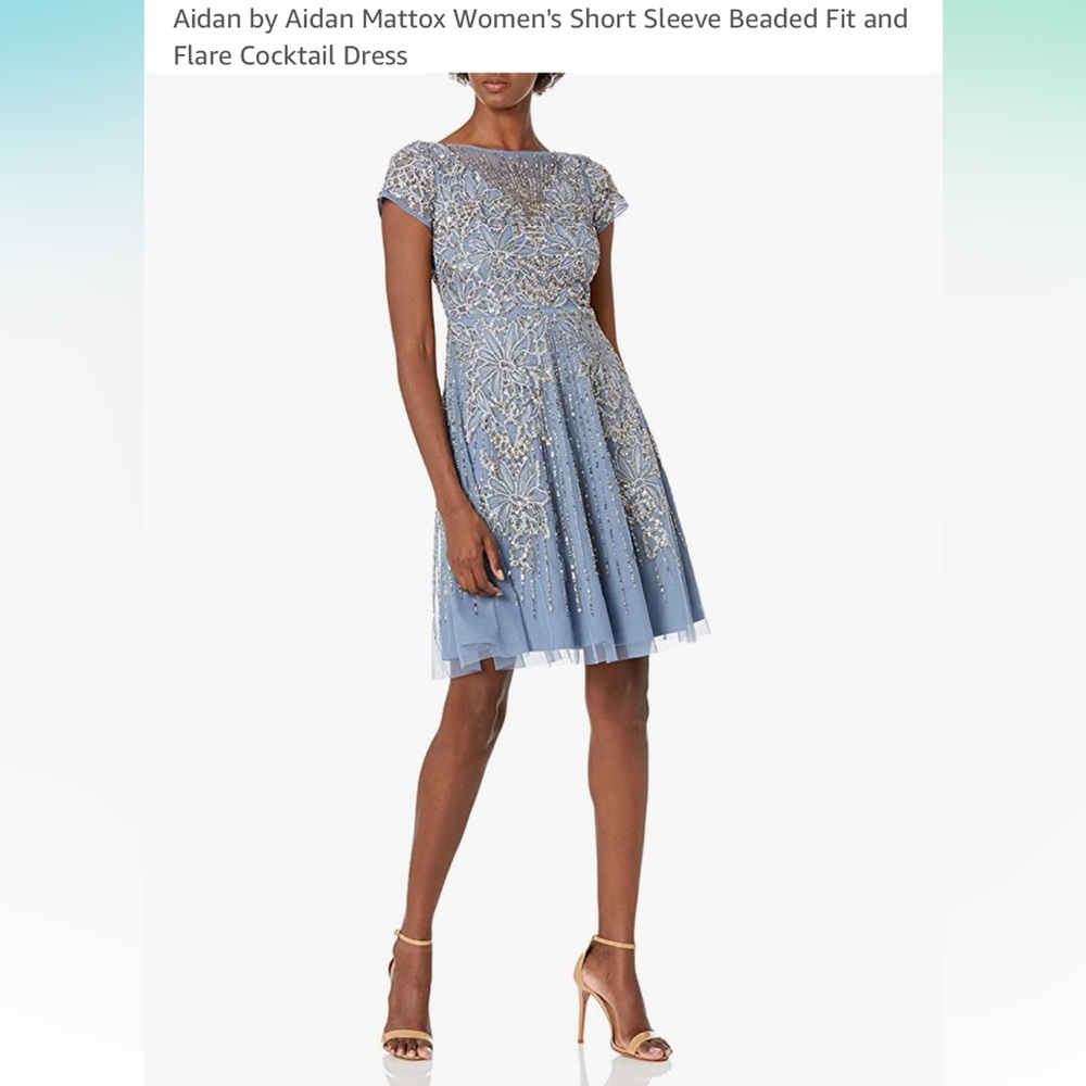 Aidan Maddox beaded cocktail dress size 0 - Picture 3 of 17